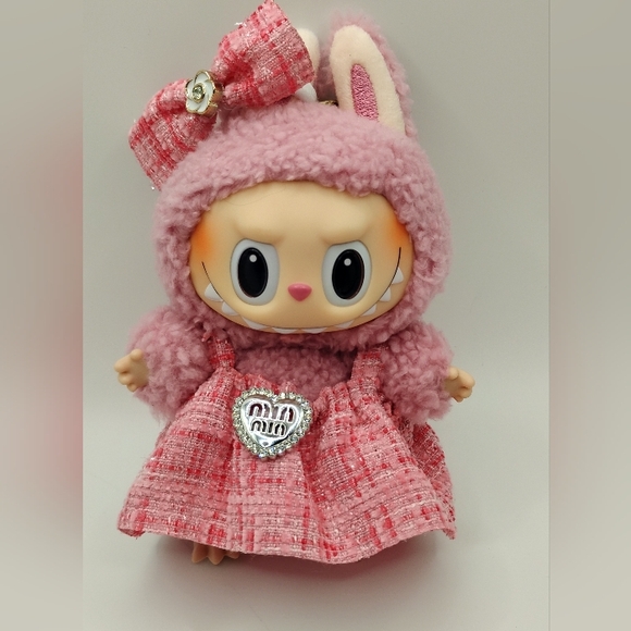 Labubu Other - Labubu Miu Vibes Dark Pink Dress with Headbow*DOLL NOT INCLUDED*